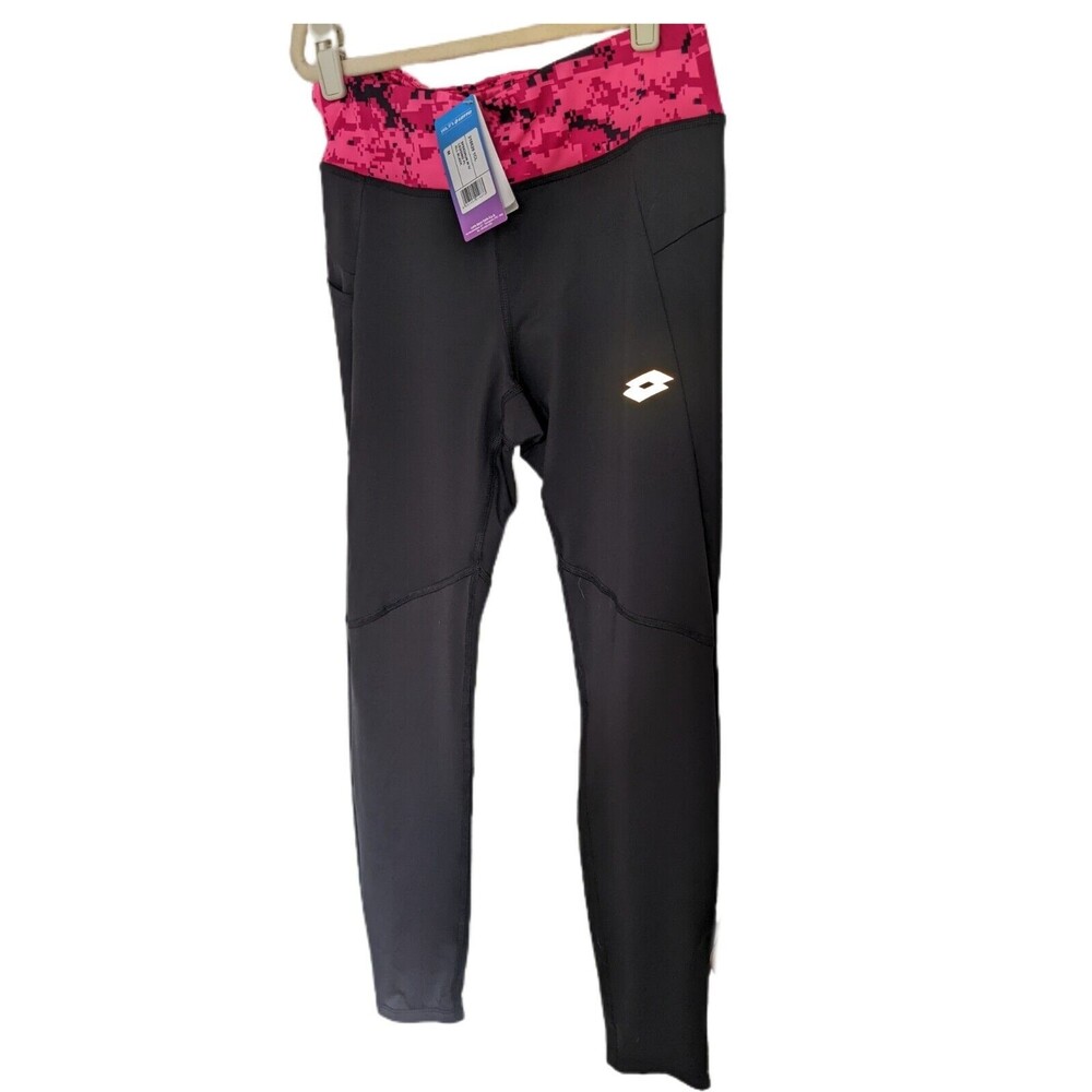 Lotto Sport Italia Speedrun Women's Leggings Medium black pink pocket